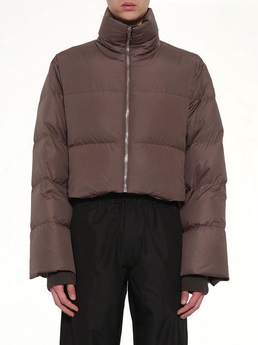 Rick Owens x Moncler Cropped Cyclopic Jacket in Dark Dust