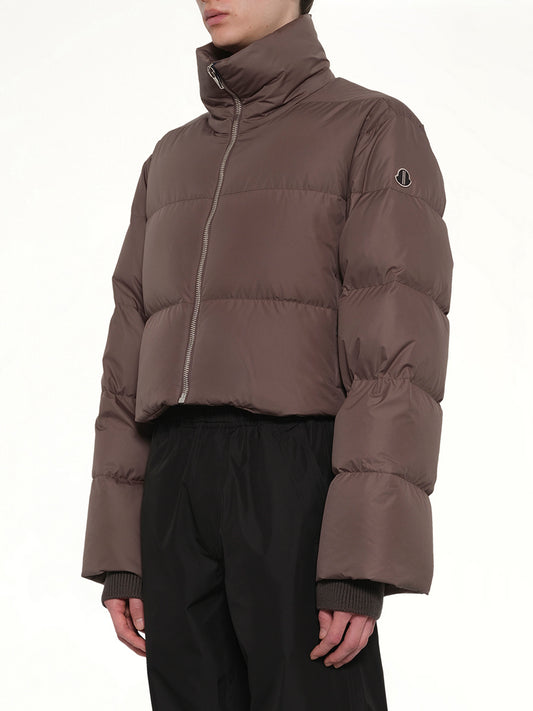 Rick Owens x Moncler Cropped Cyclopic Jacket in Dark Dust
