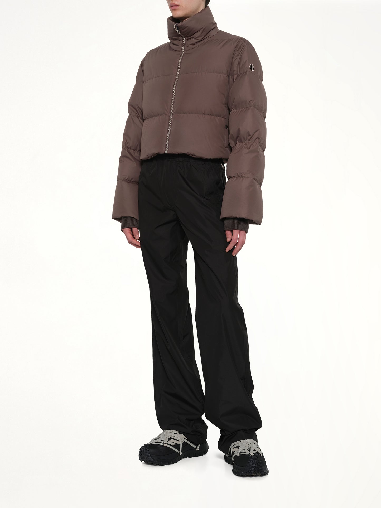 Rick Owens x Moncler Cropped Cyclopic Jacket in Dark Dust