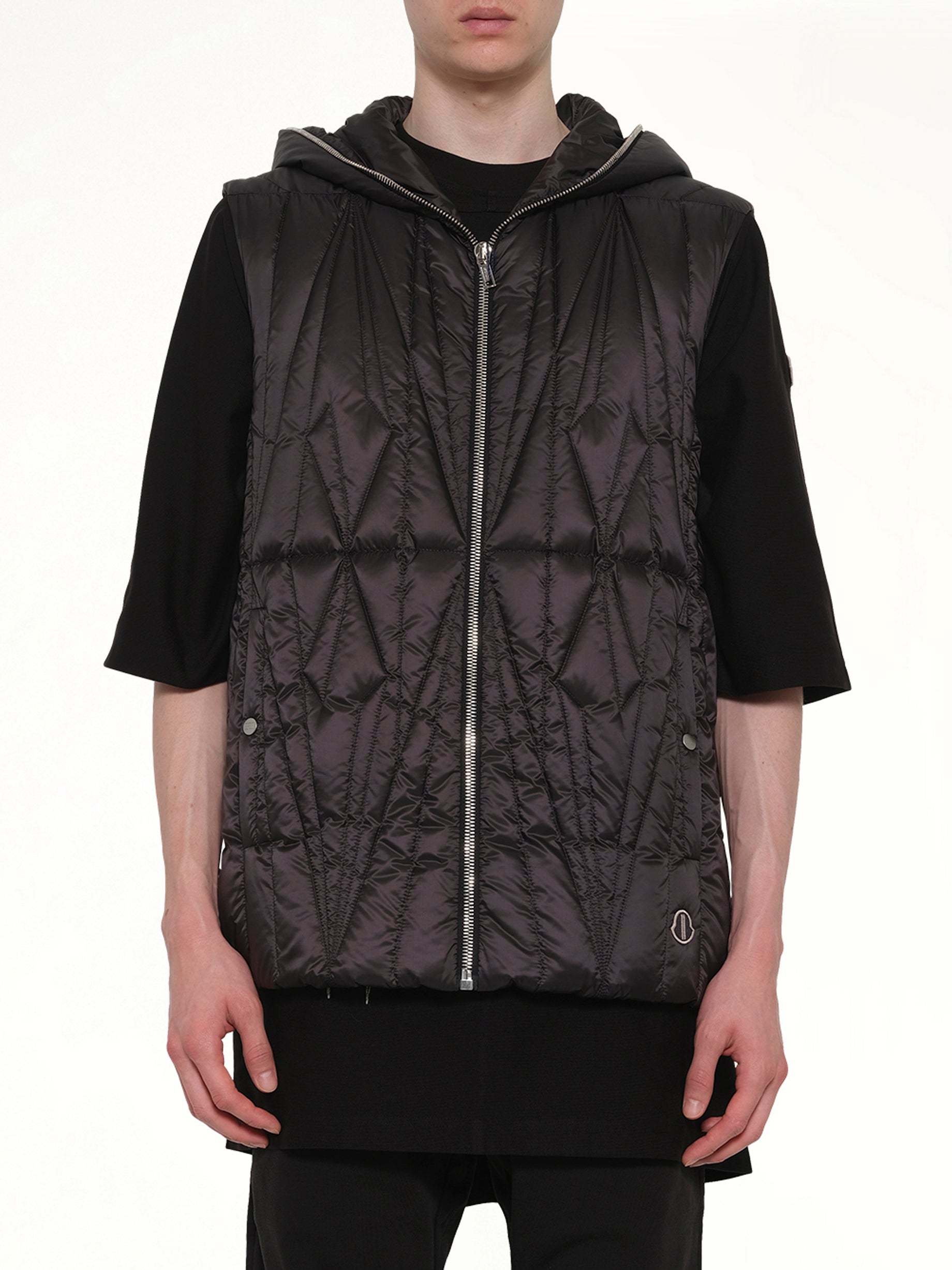Rick Owens x Moncler Geocamo Ziplock Vest in Black