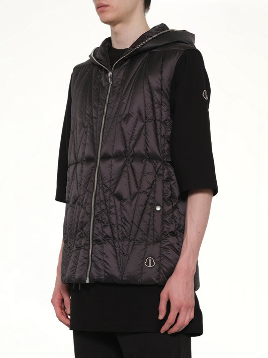 Rick Owens x Moncler Geocamo Ziplock Vest in Black