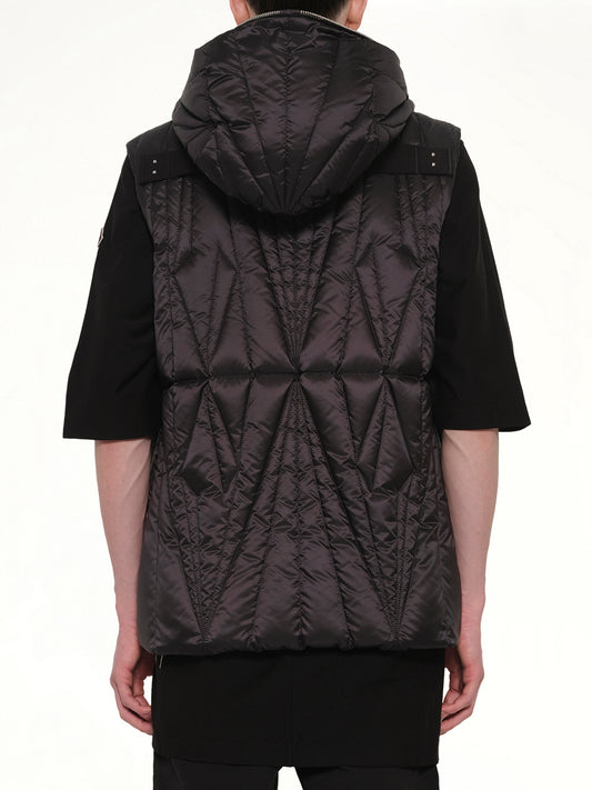 Rick Owens x Moncler Geocamo Ziplock Vest in Black