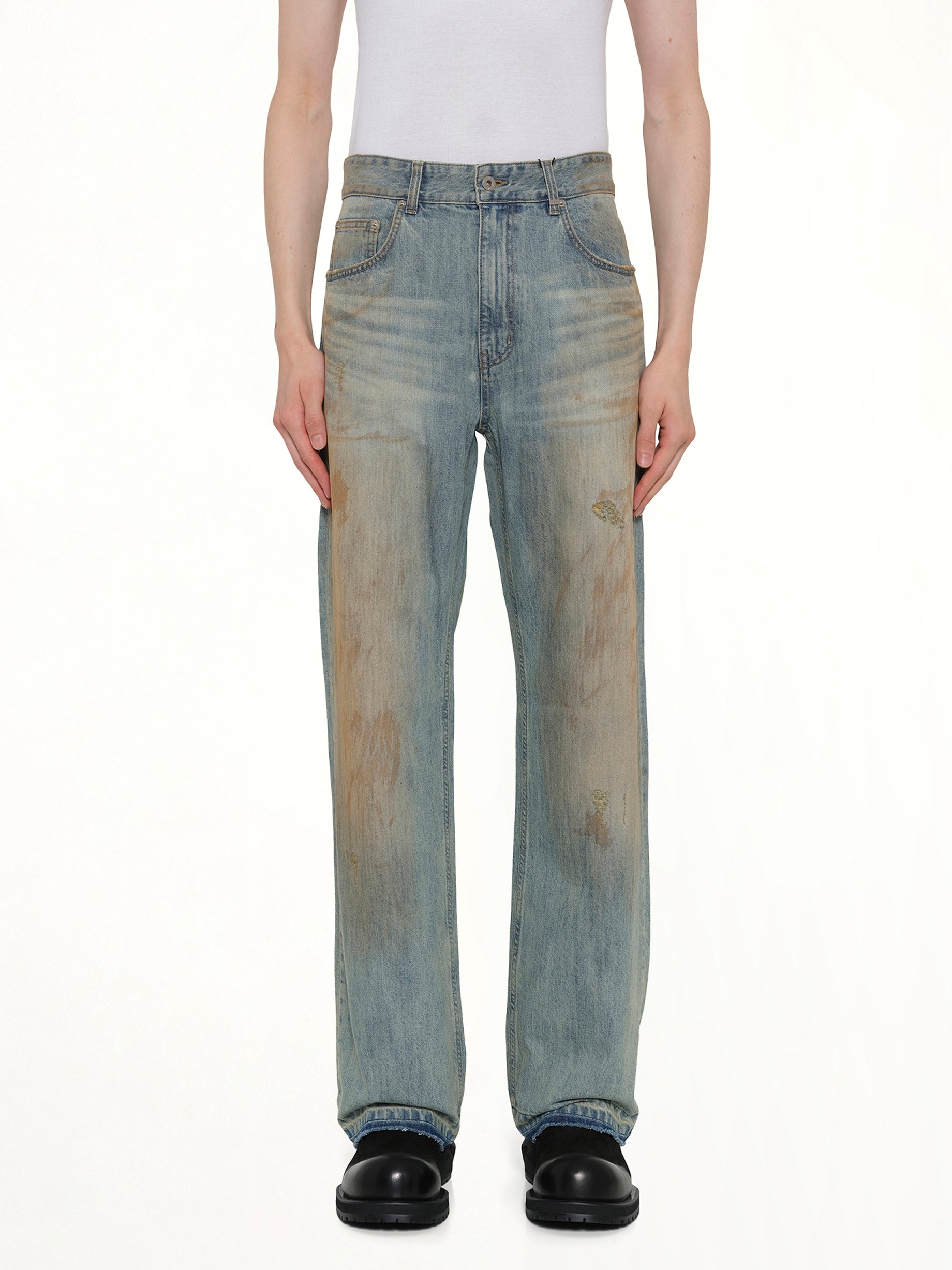 Regular-Fit Denim Pants in Blue