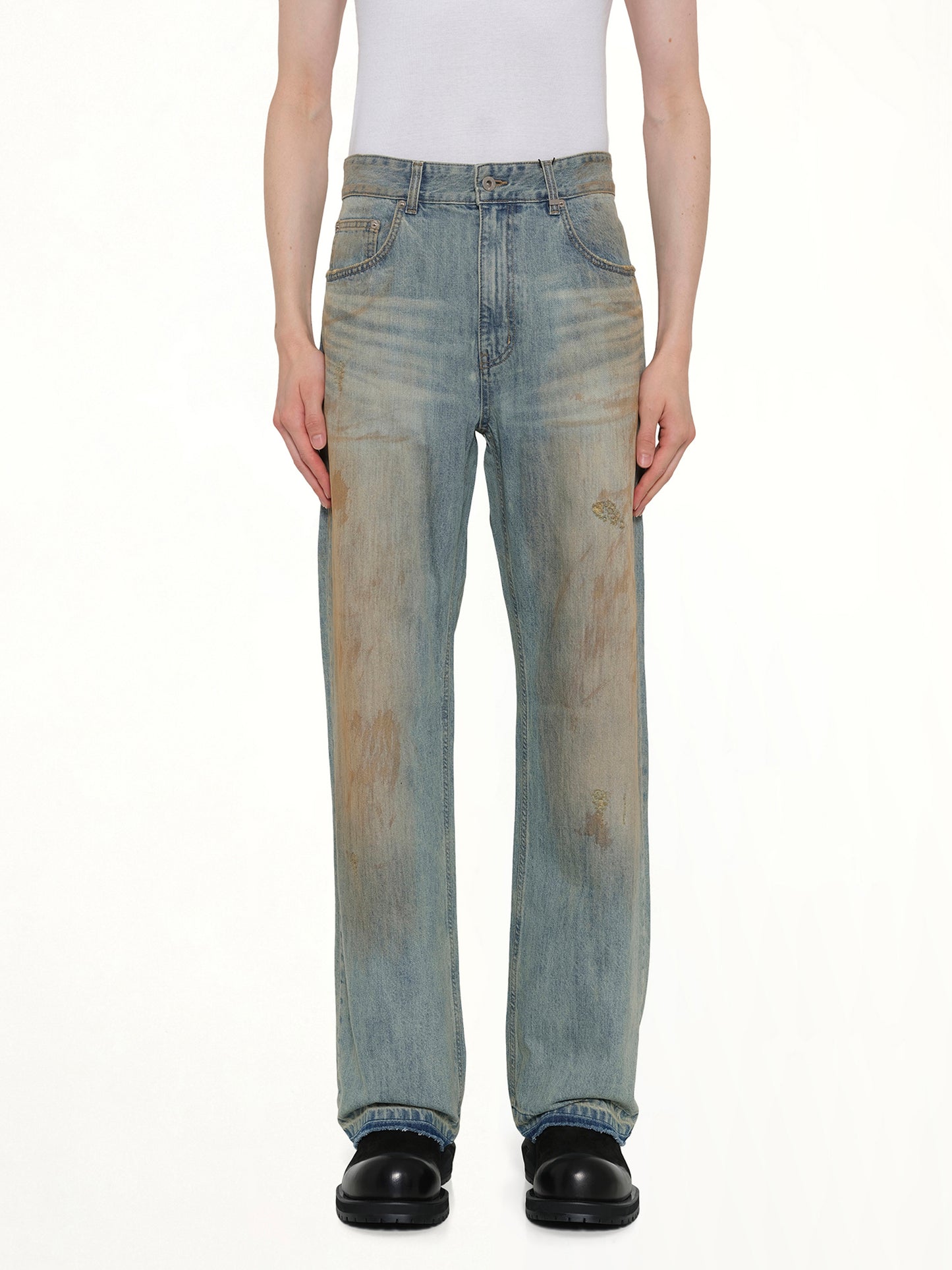 Regular-Fit Denim Pants in Blue
