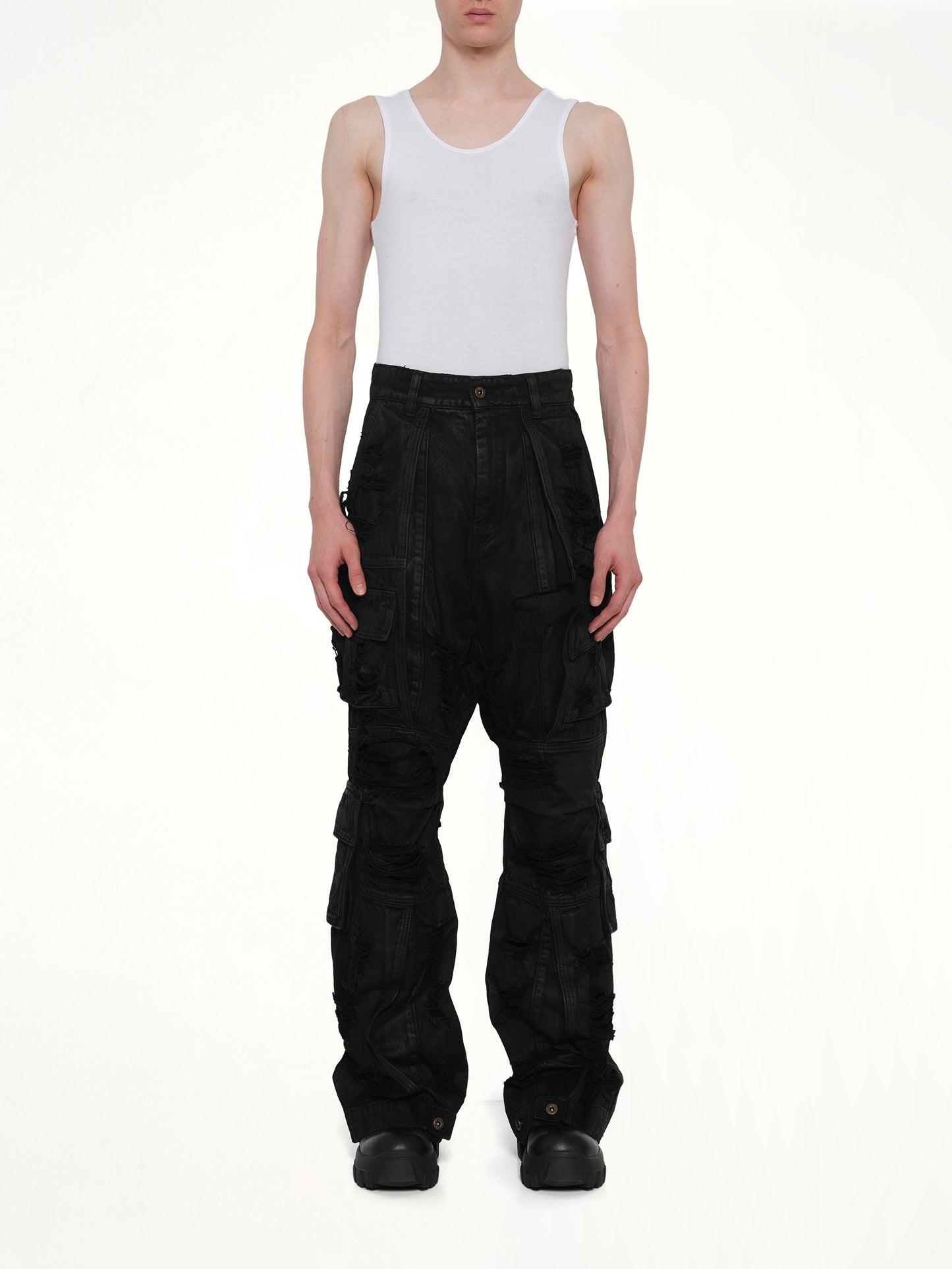 Double-Layer Trousers in Black