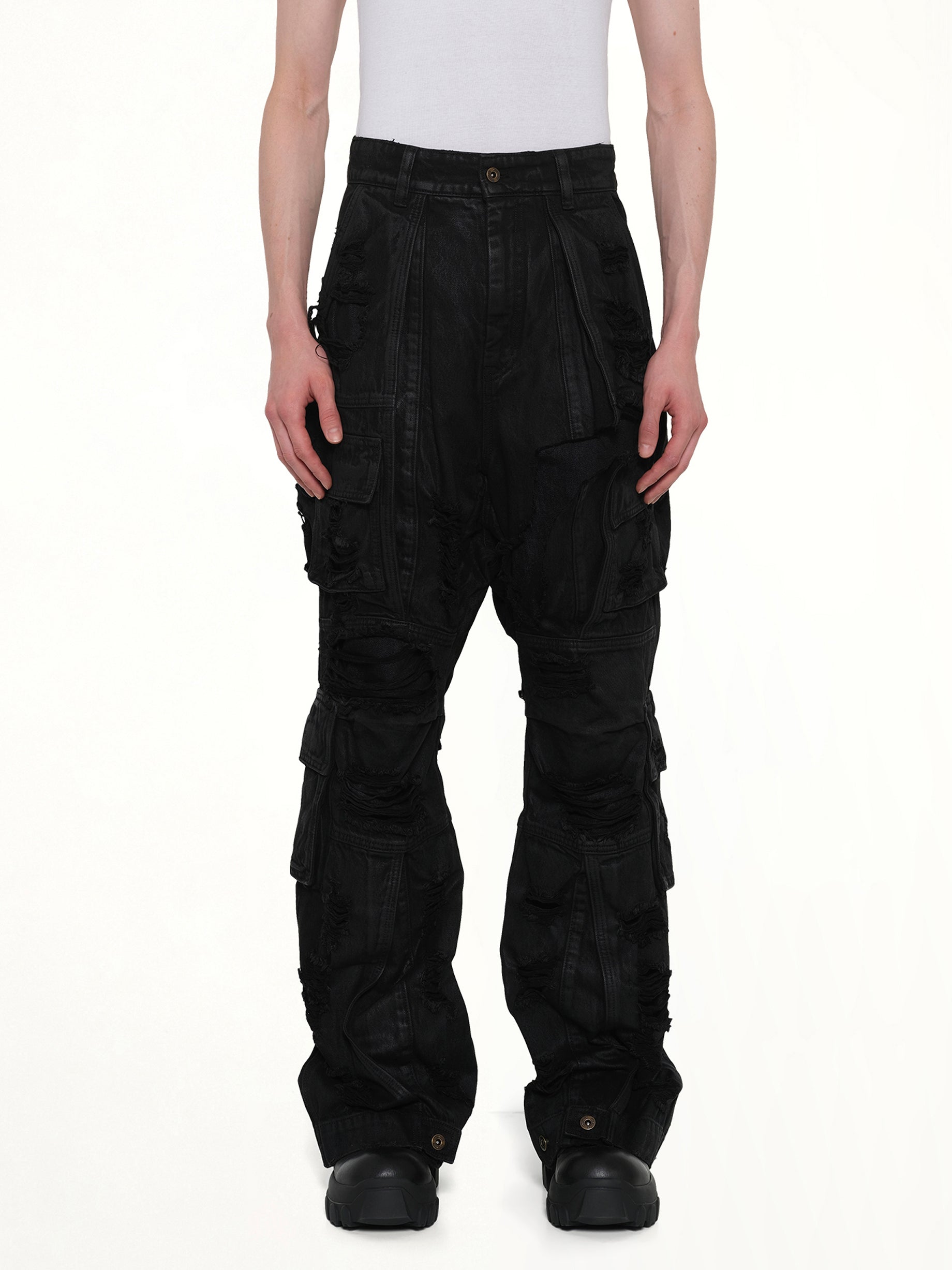 Double-Layer Trousers in Black