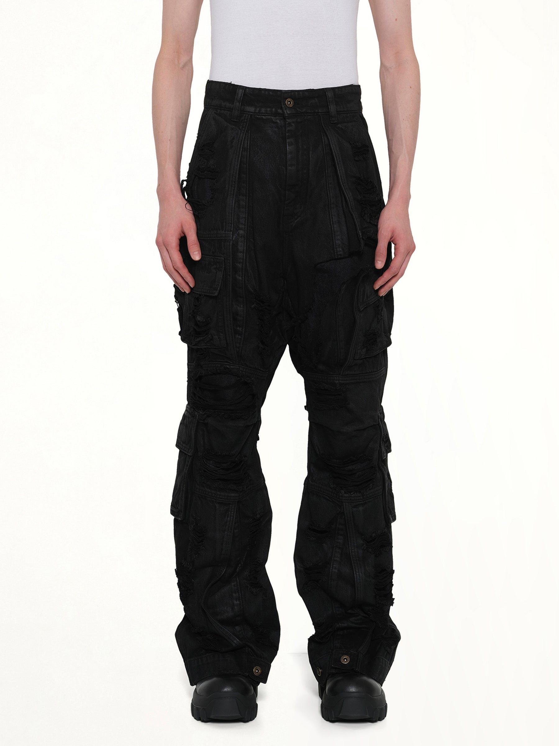 Double-Layer Trousers in Black