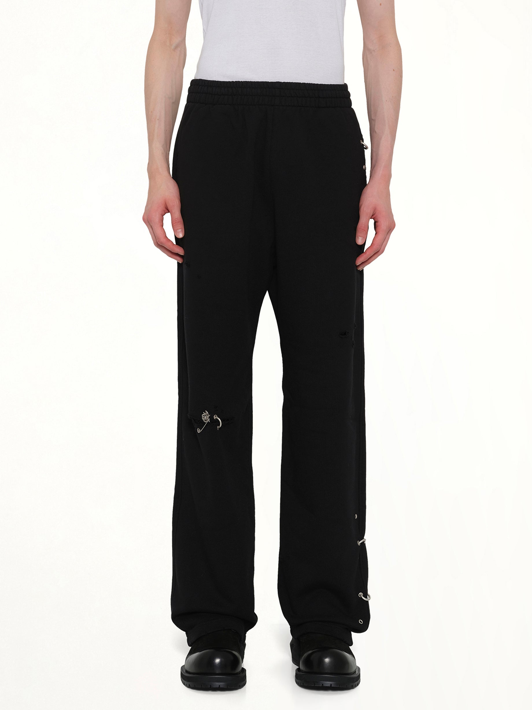 Piercing Detail Sweatpants in Black