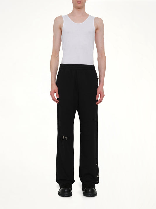Piercing Detail Sweatpants in Black