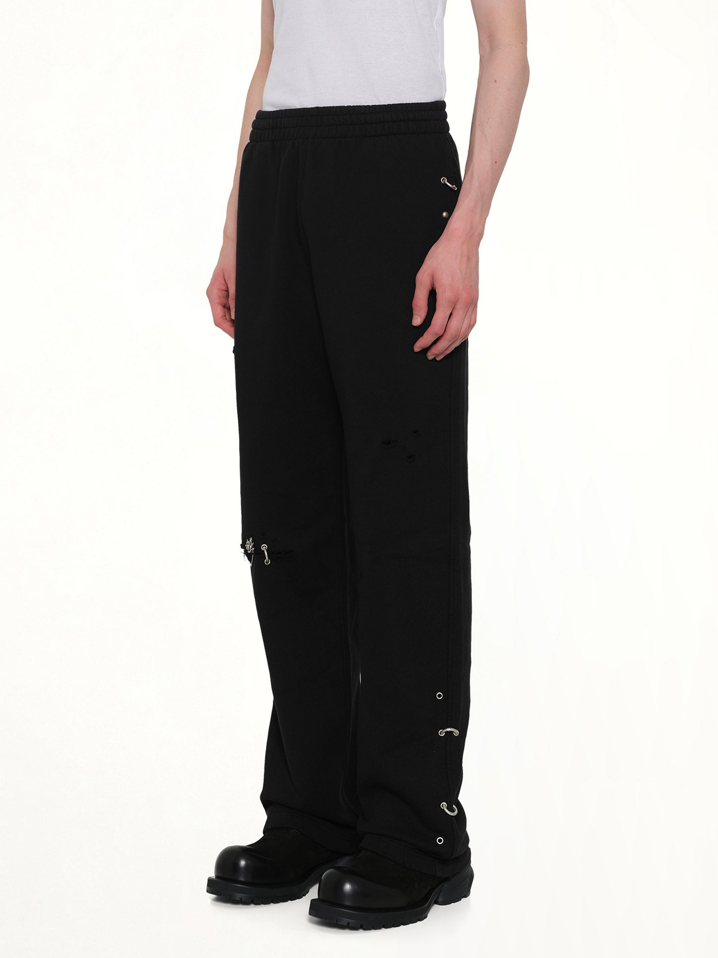 Piercing Detail Sweatpants in Black