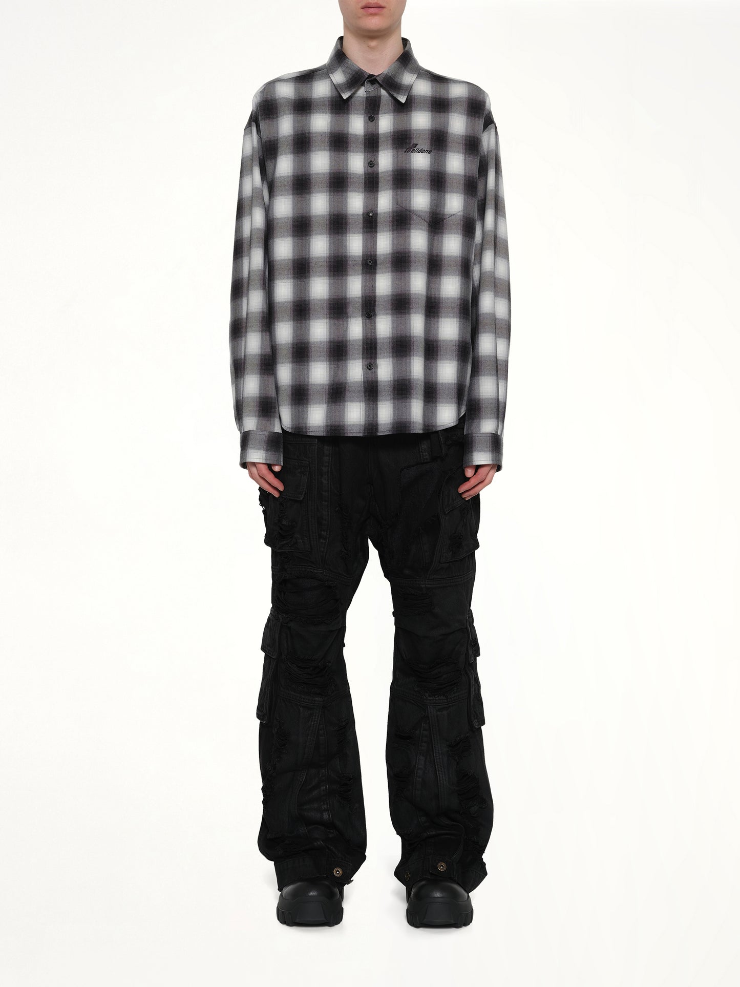 City Cherckered T-Shirt in Black