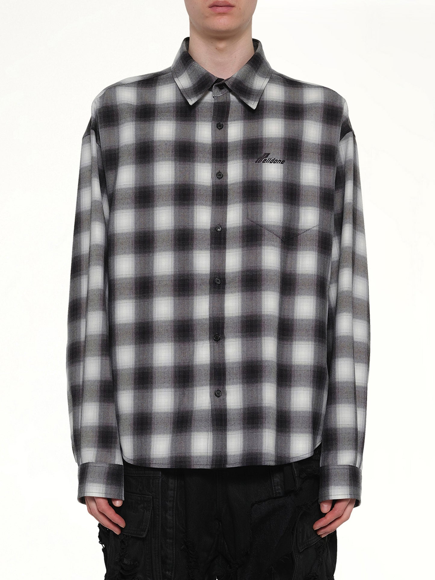 City Cherckered T-Shirt in Black