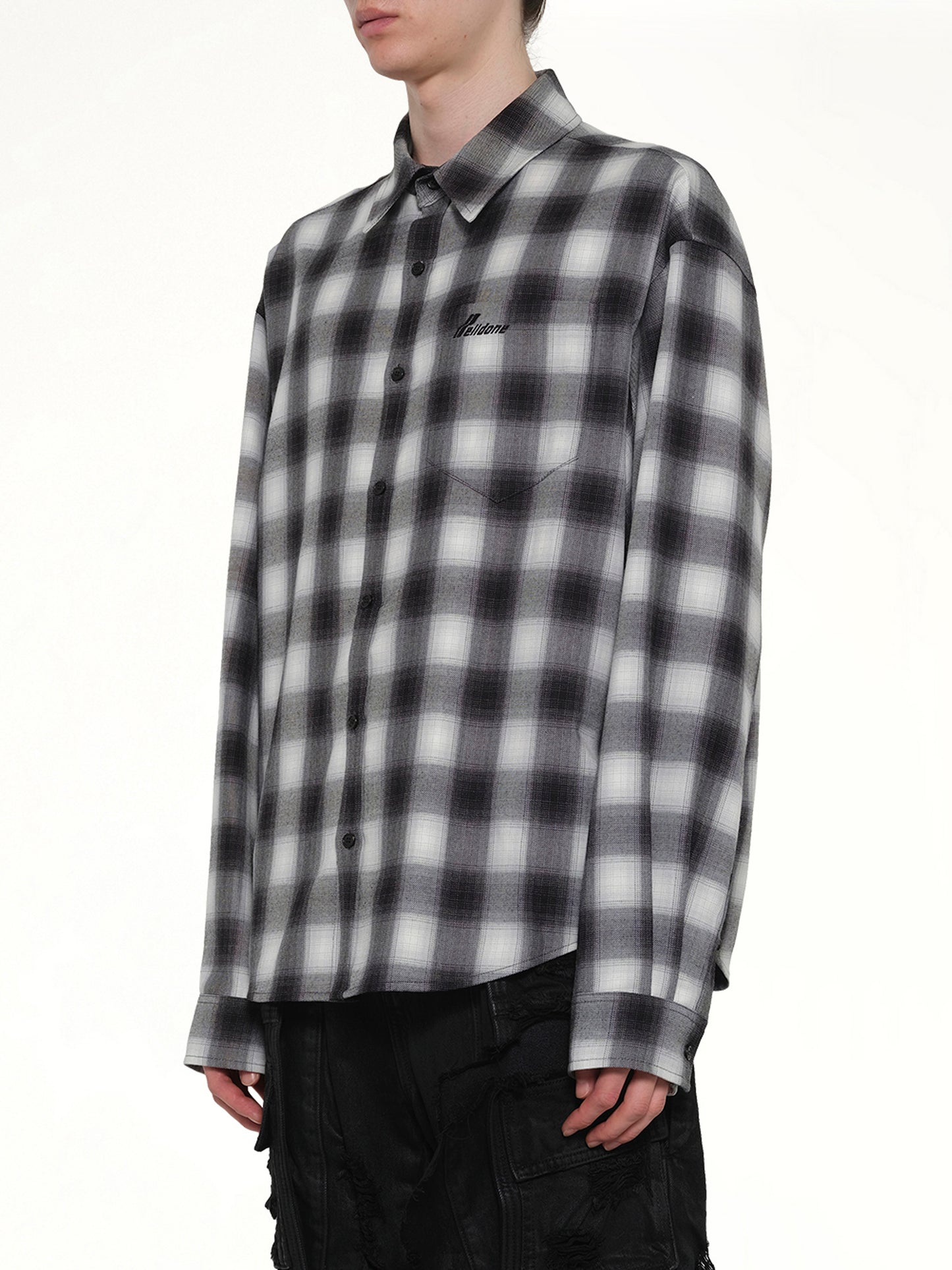 City Cherckered T-Shirt in Black