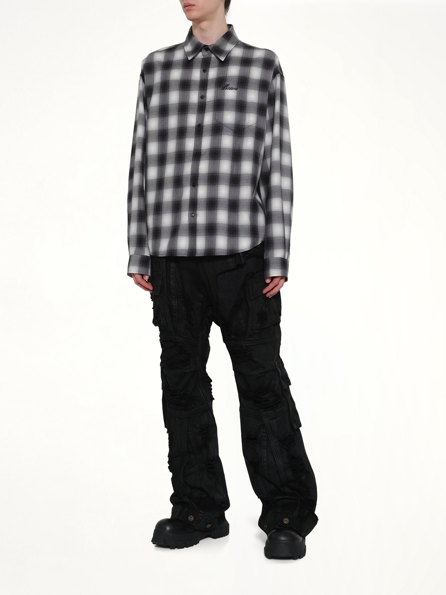 City Cherckered T-Shirt in Black