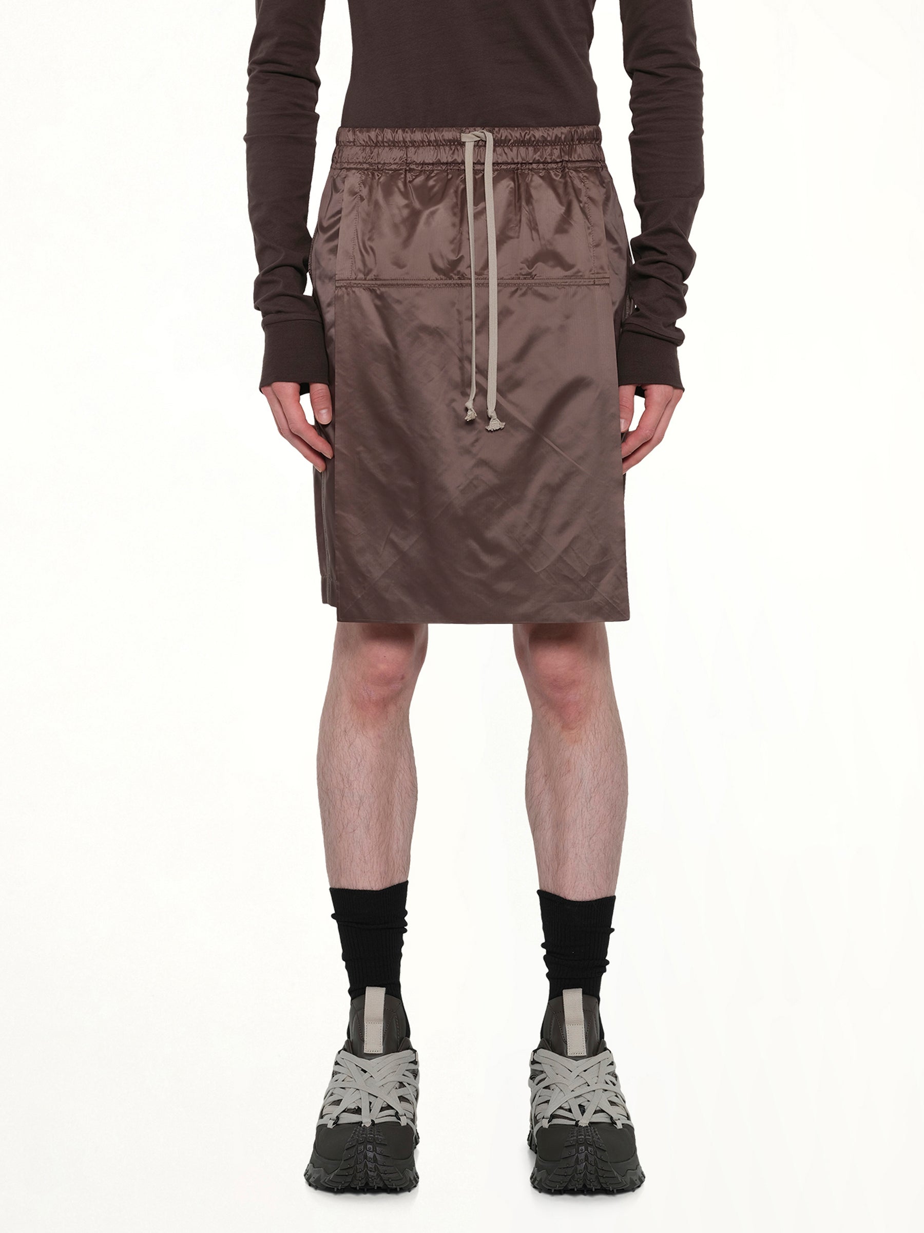 Rick Owens x Moncler Kiltshorts in Dark Dust