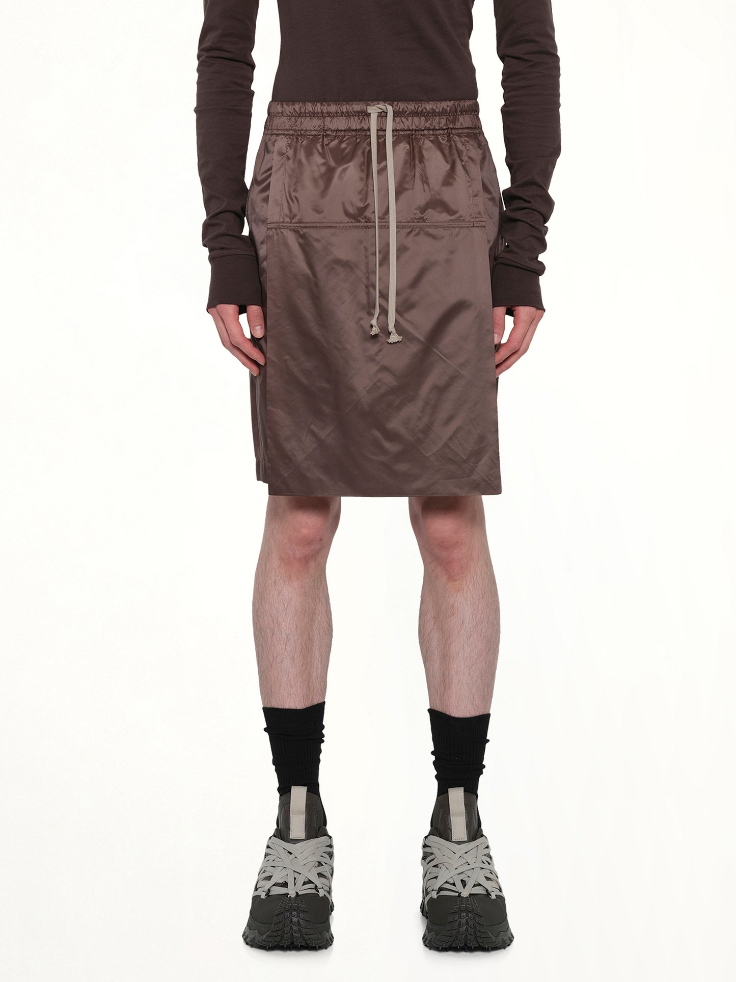 Rick Owens x Moncler Kiltshorts in Dark Dust