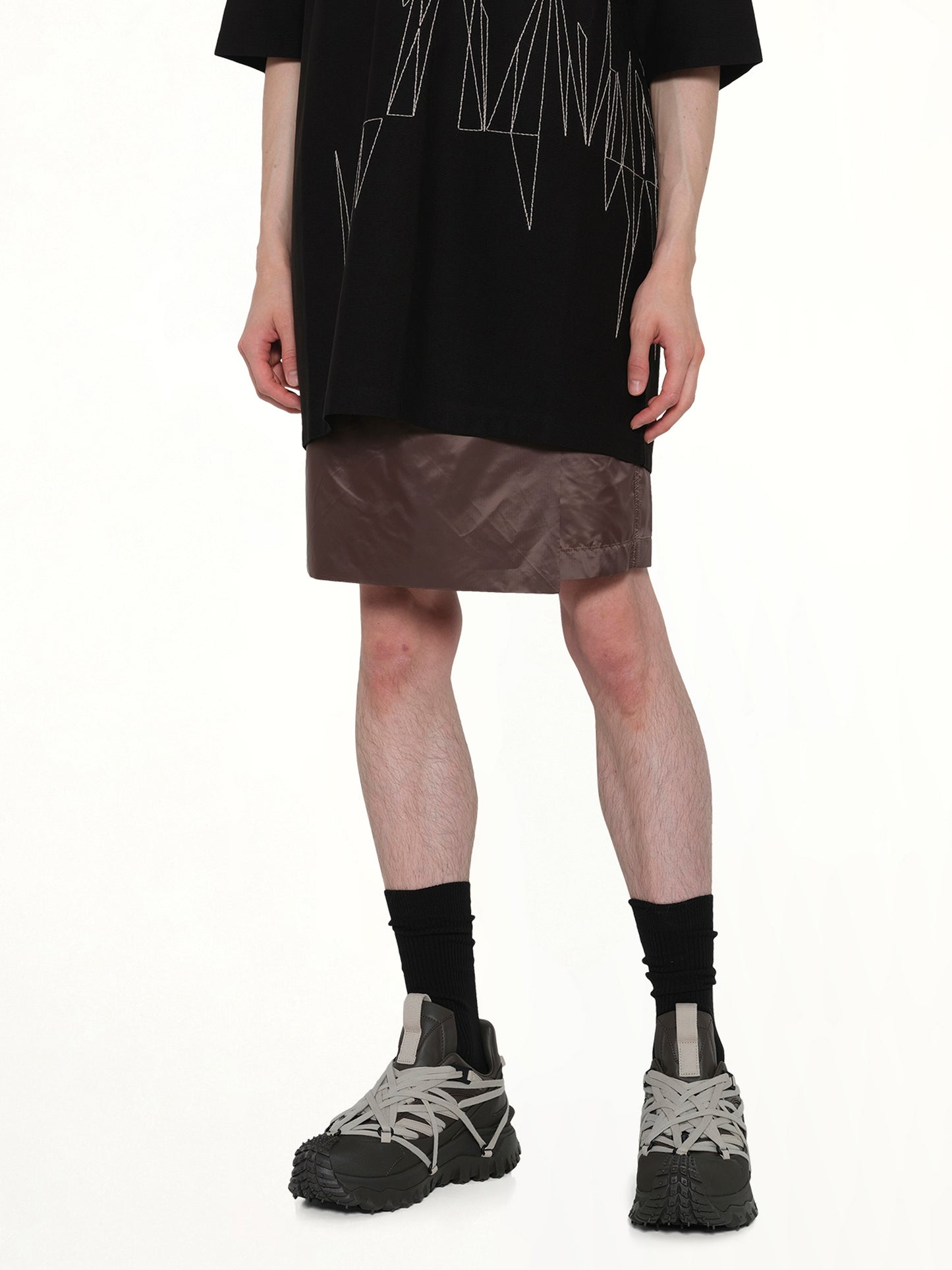 Rick Owens x Moncler Kiltshorts in Dark Dust