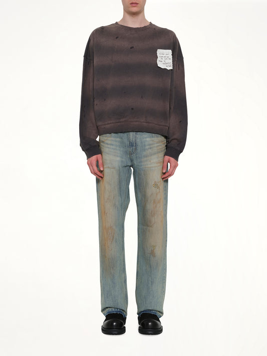 Paper Note Grunge Sweatshirt in Charcoal