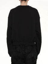 Rhinestone Balloon-Fit Sweatshirt in Black