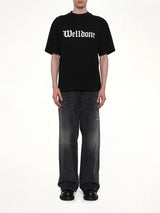 Gothic Logo Short-Sleeved T-Shirt in Black