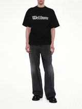 Gothic Logo Short-Sleeved T-Shirt in Black