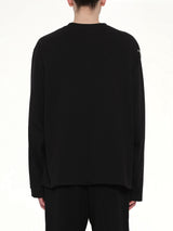 Piercing Detail Long Sleeve T-Shirt in Black