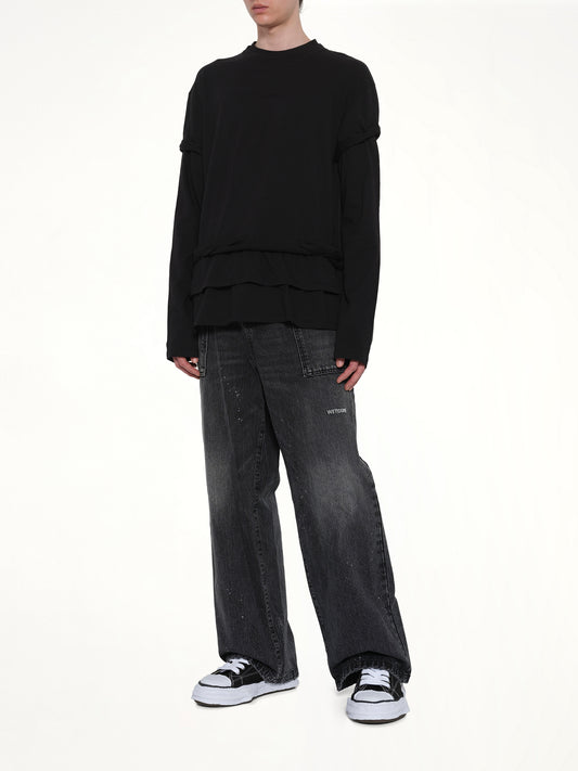 We11Done Triple-Layered T-Shirt in Black