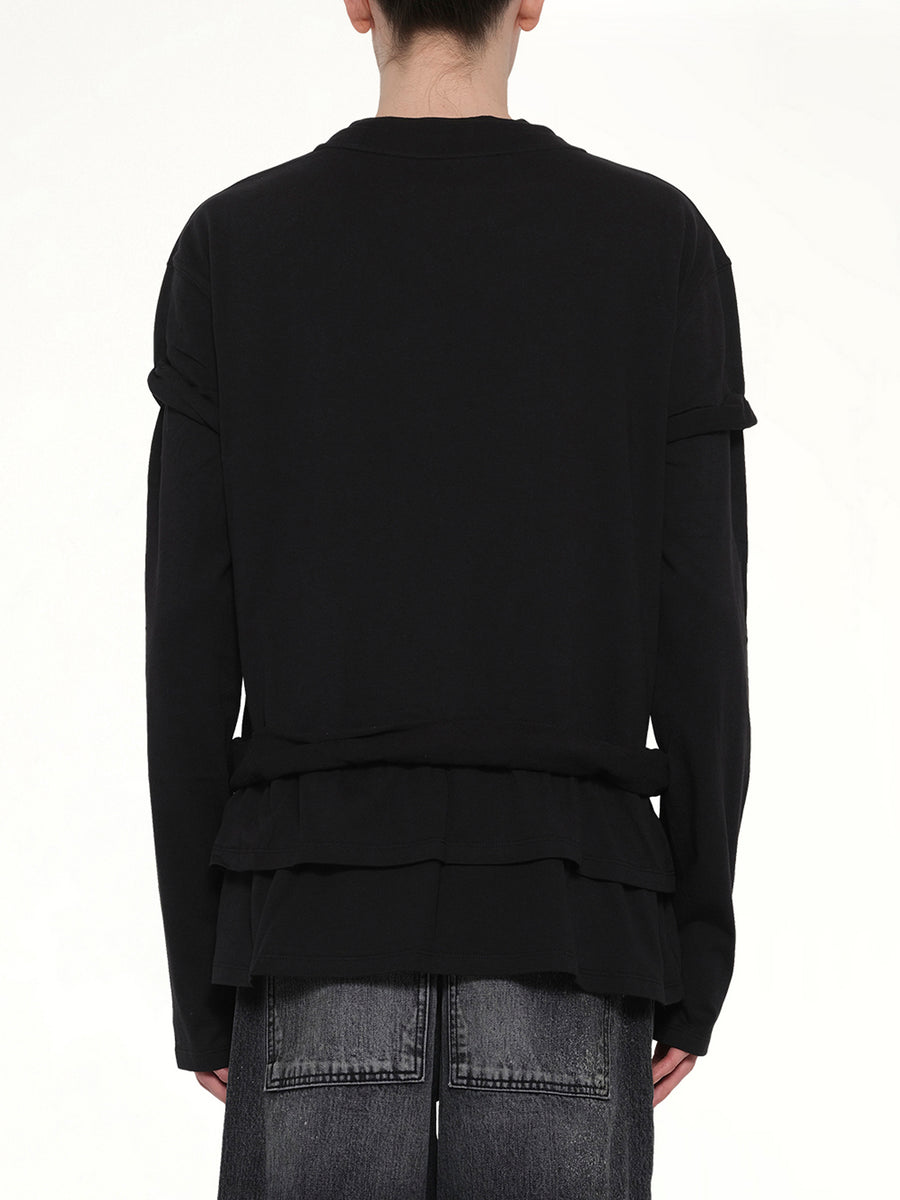 We11Done Triple-Layered T-Shirt in Black