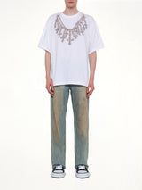 Cross Necklace T-Shirt in White