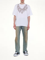 Cross Necklace T-Shirt in White
