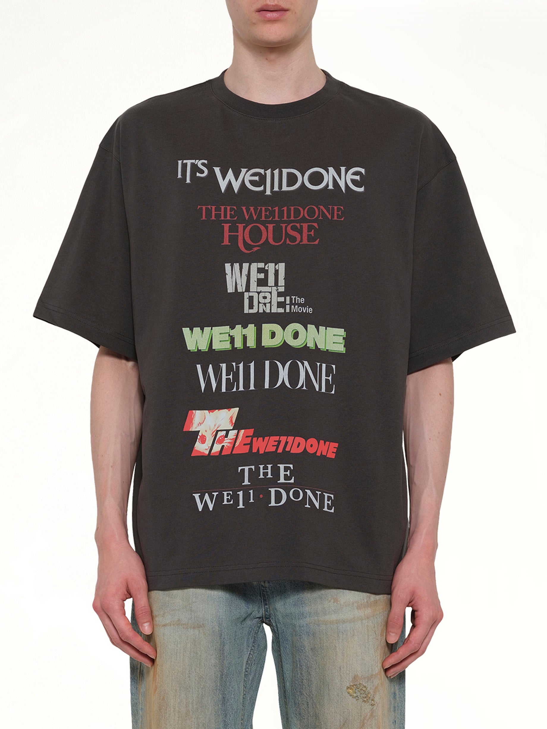 Multi Graphic Logo T-Shirt in Grey