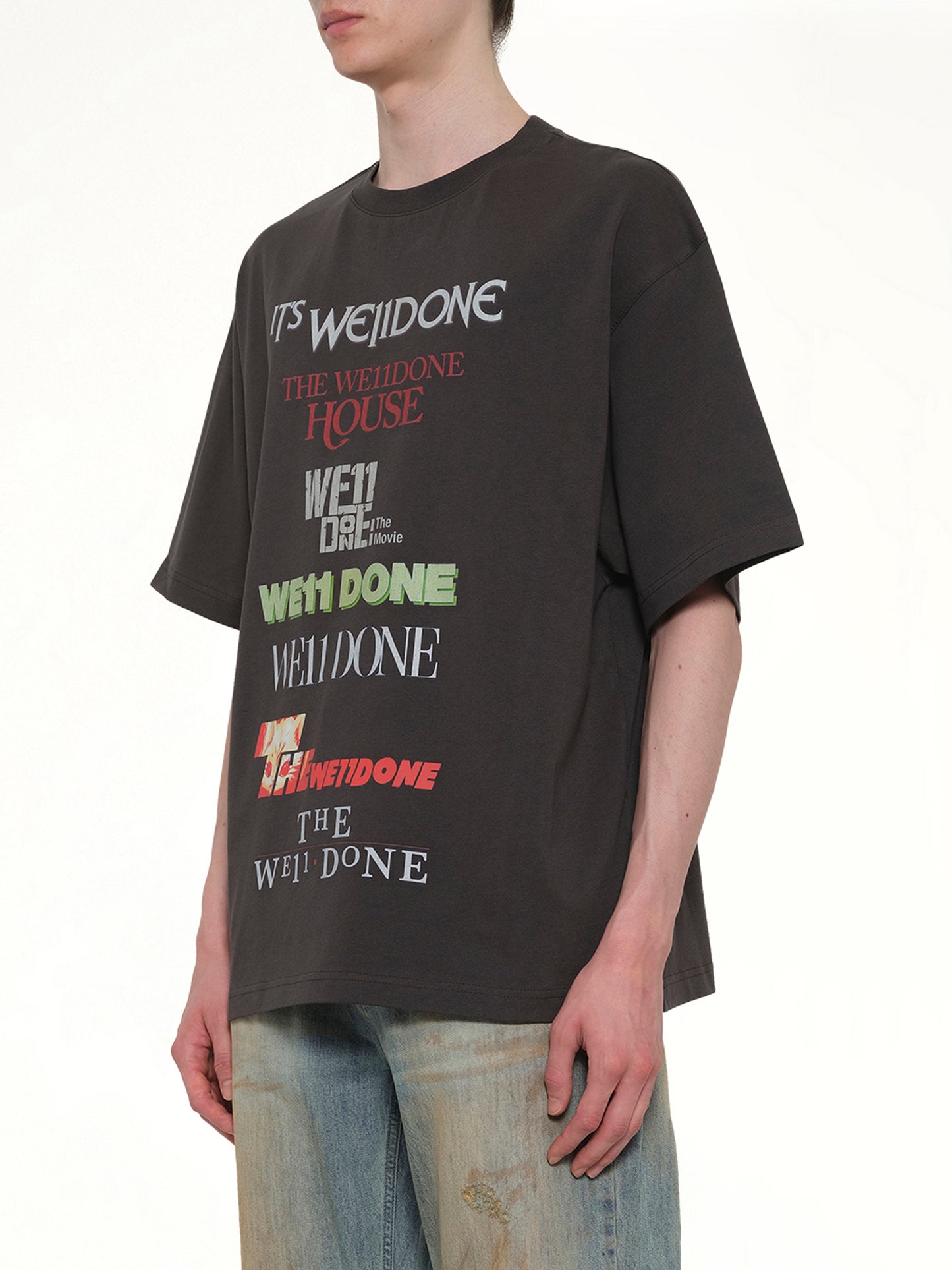 Multi Graphic Logo T-Shirt in Grey