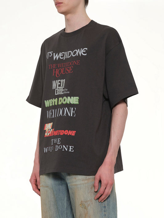 Multi Graphic Logo T-Shirt in Grey