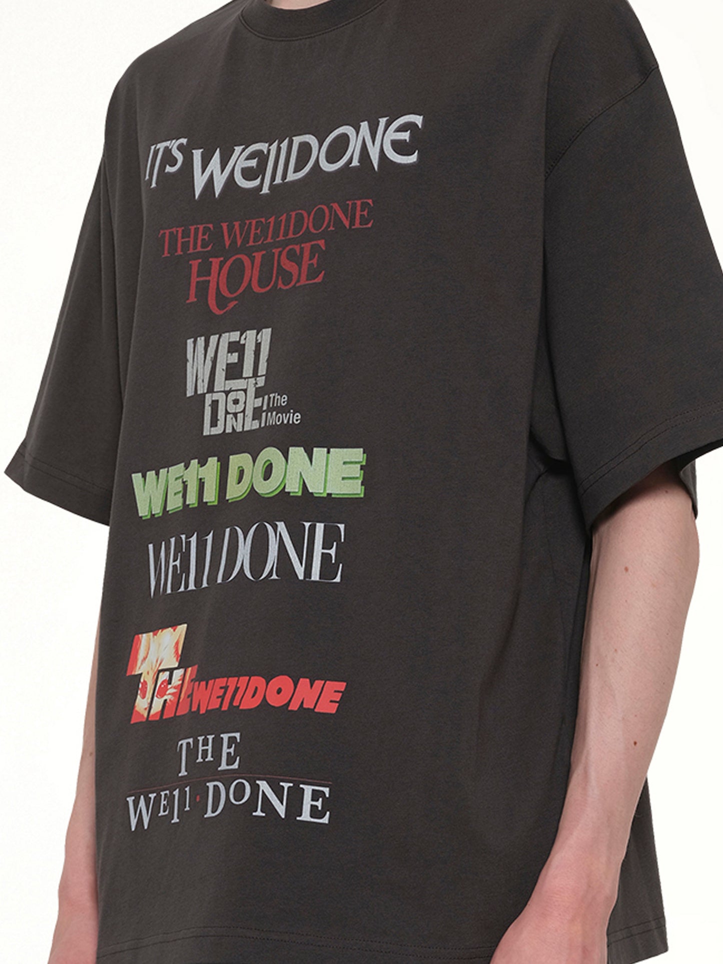 Multi Graphic Logo T-Shirt in Grey