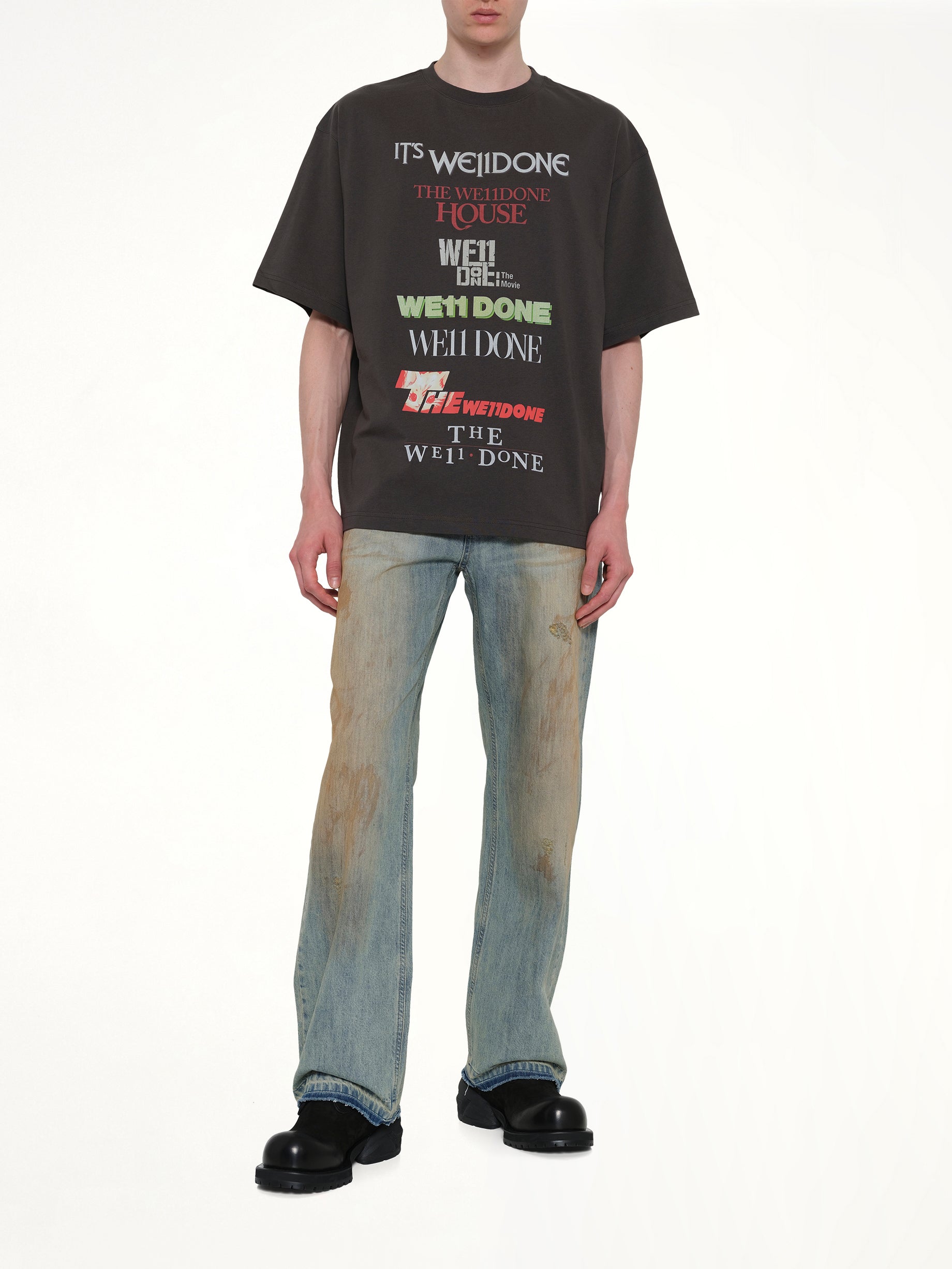 Multi Graphic Logo T-Shirt in Grey