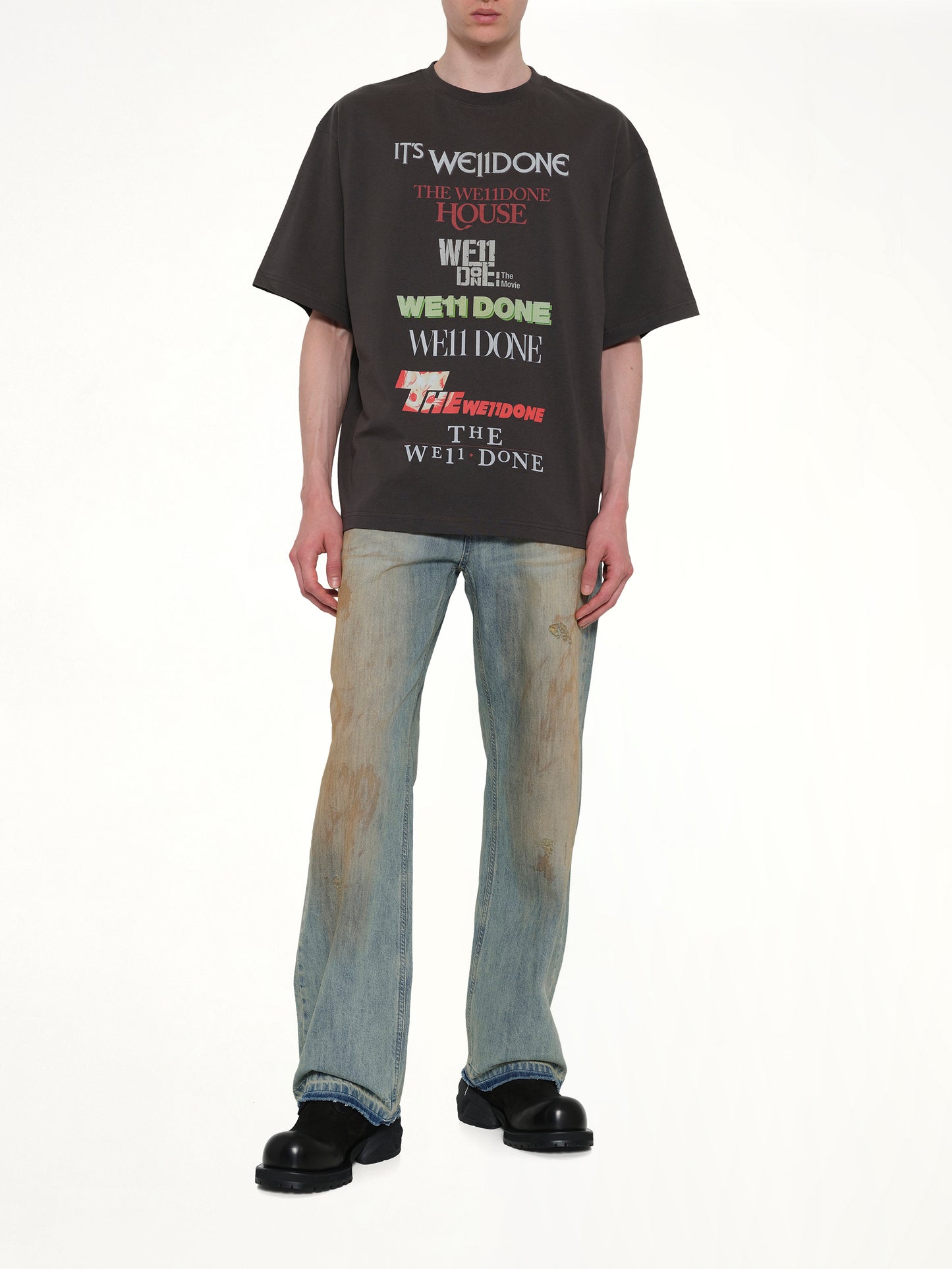 Multi Graphic Logo T-Shirt in Grey