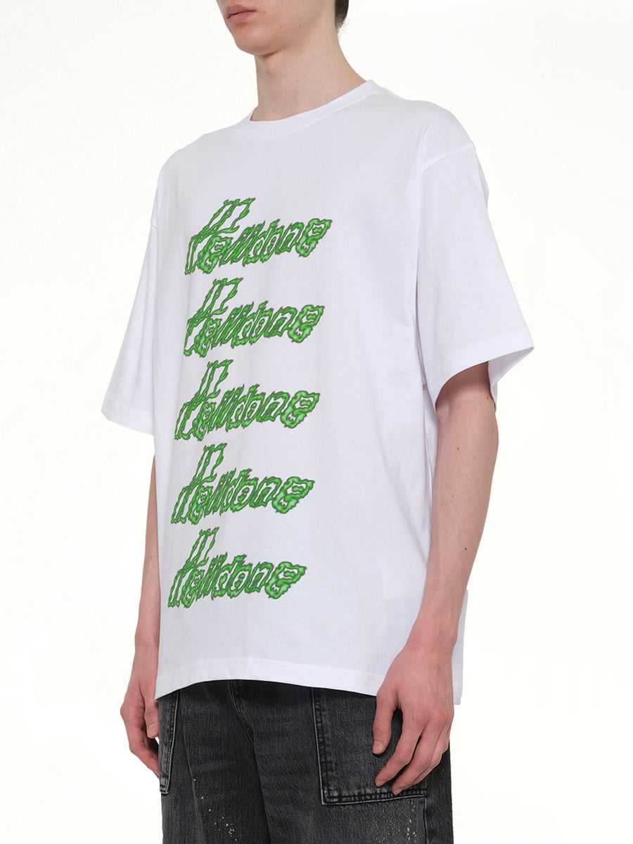 Multi-Logo T-Shirt in White/Green