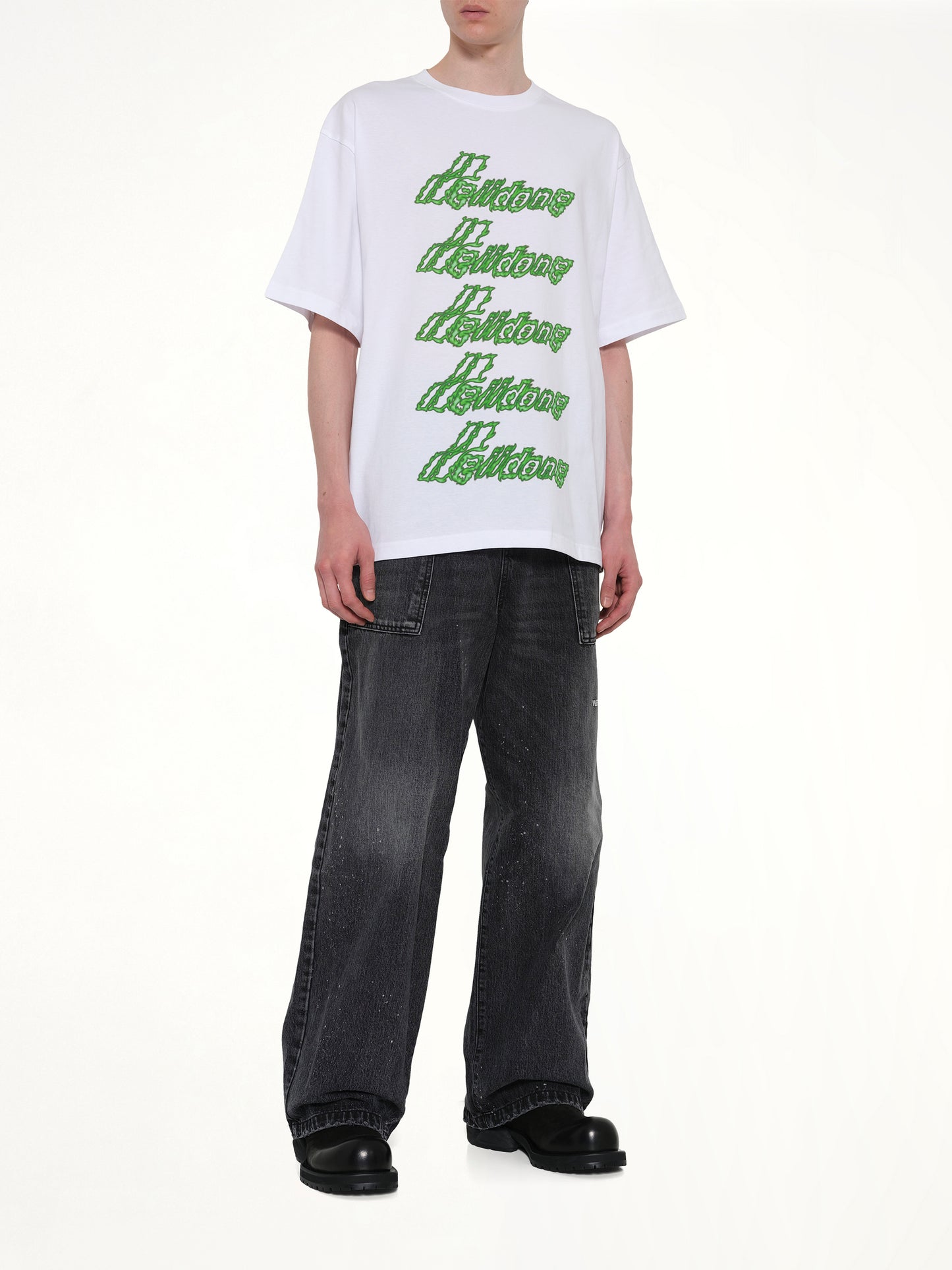Multi-Logo T-Shirt in White/Green