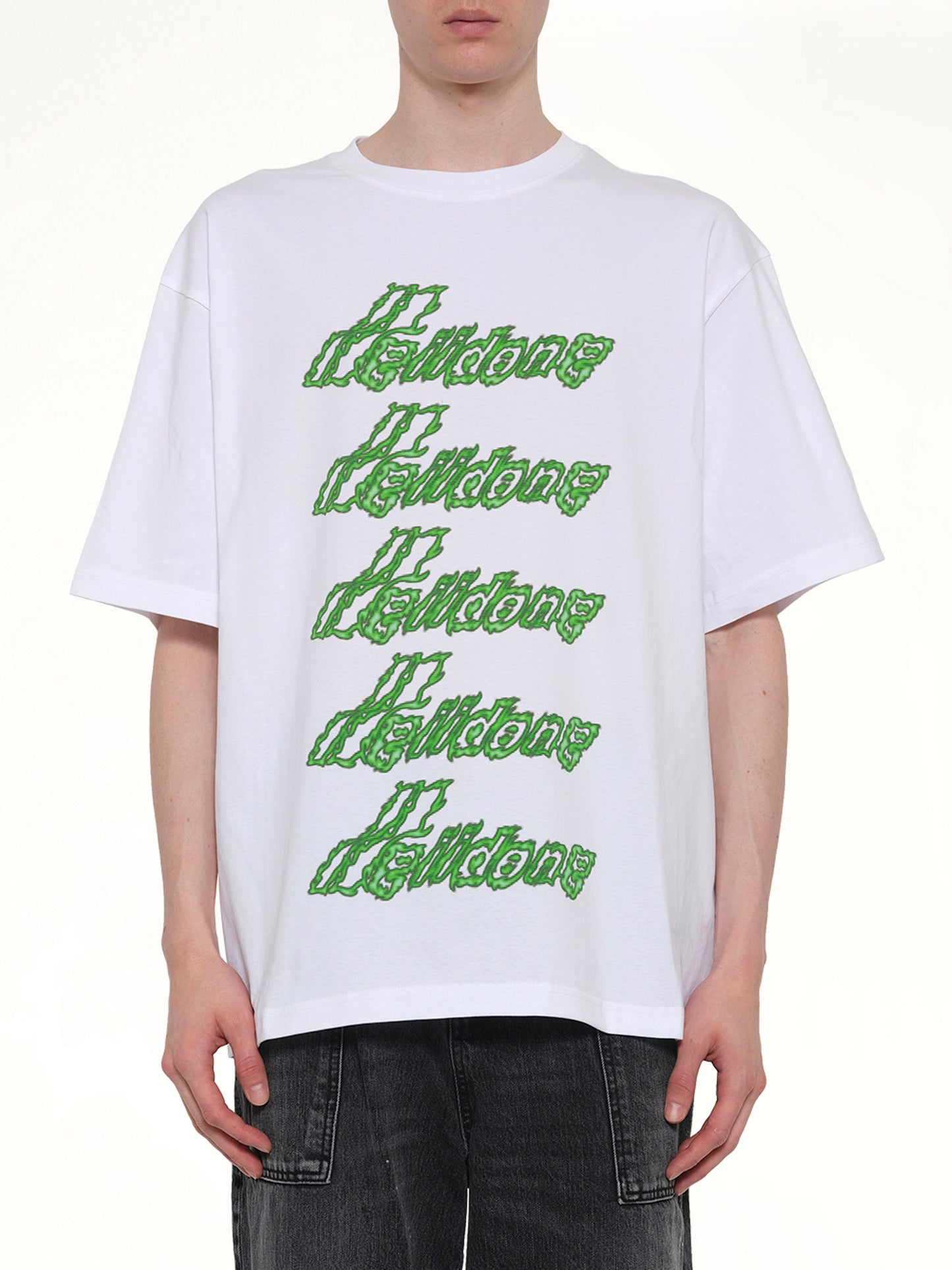 Multi-Logo T-Shirt in White/Green