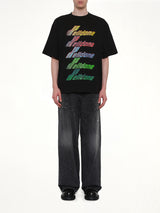 Multi Rainbow Logo T-Shirt in Black