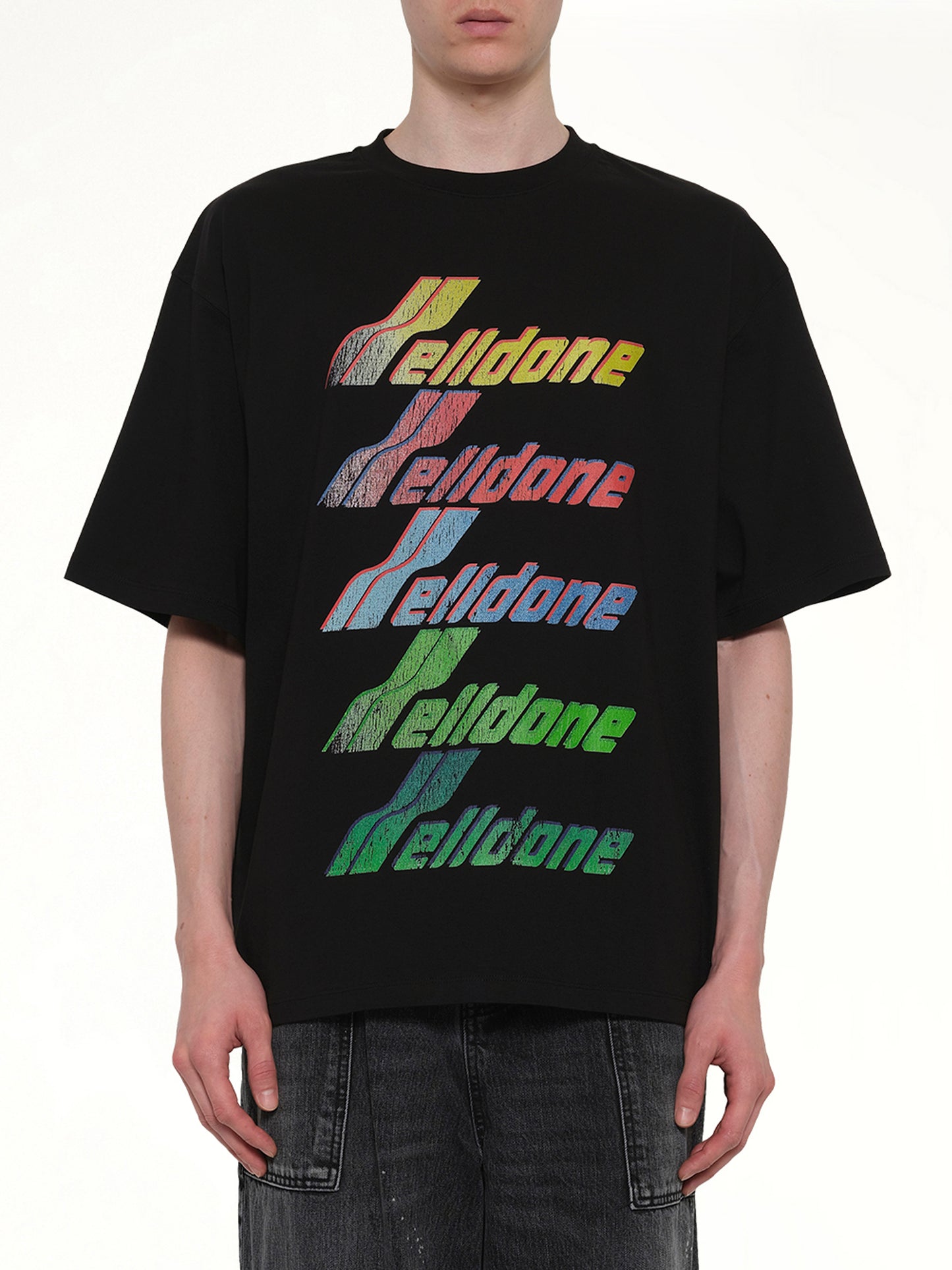 Multi Rainbow Logo T-Shirt in Black
