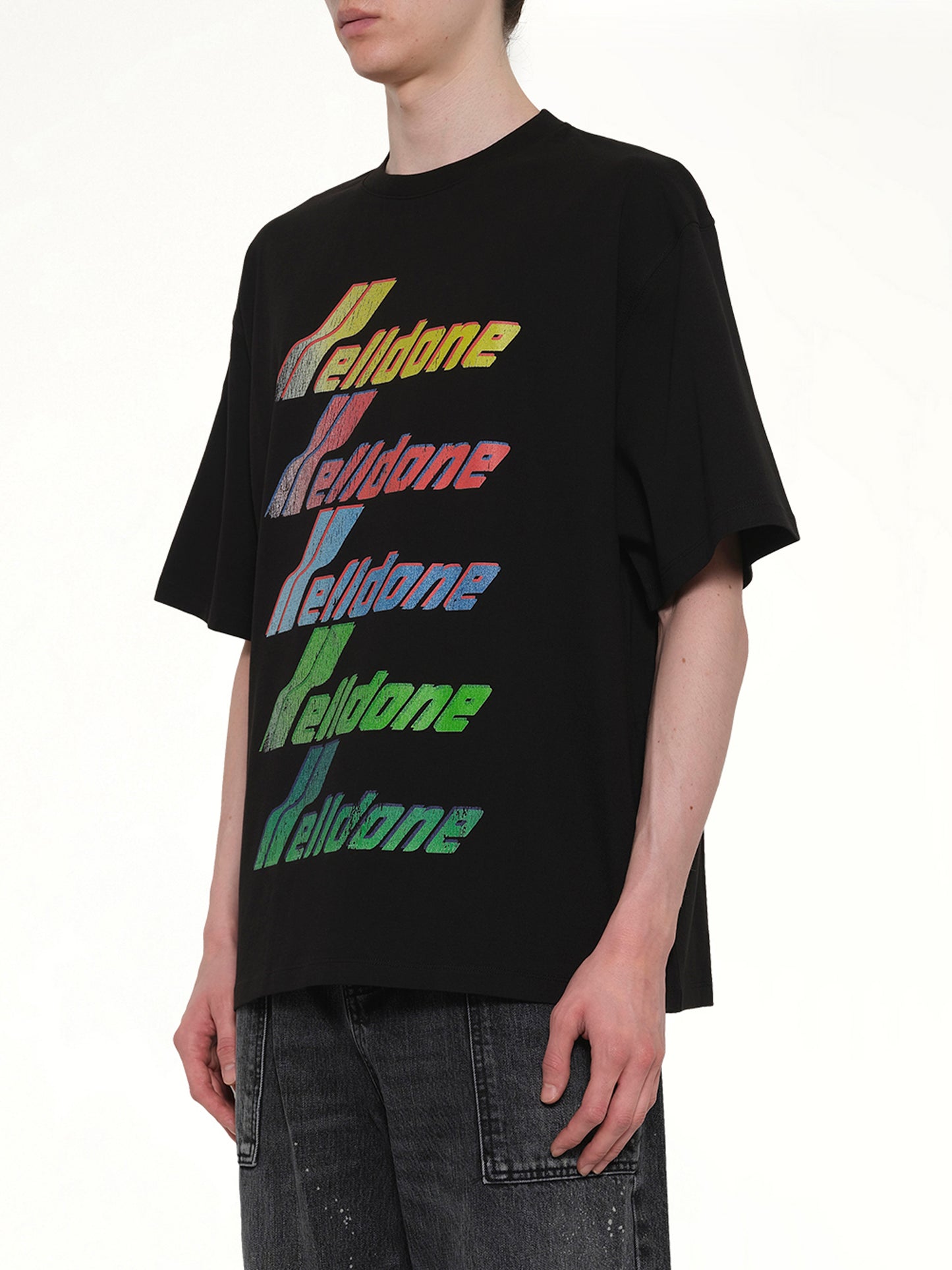 Multi Rainbow Logo T-Shirt in Black