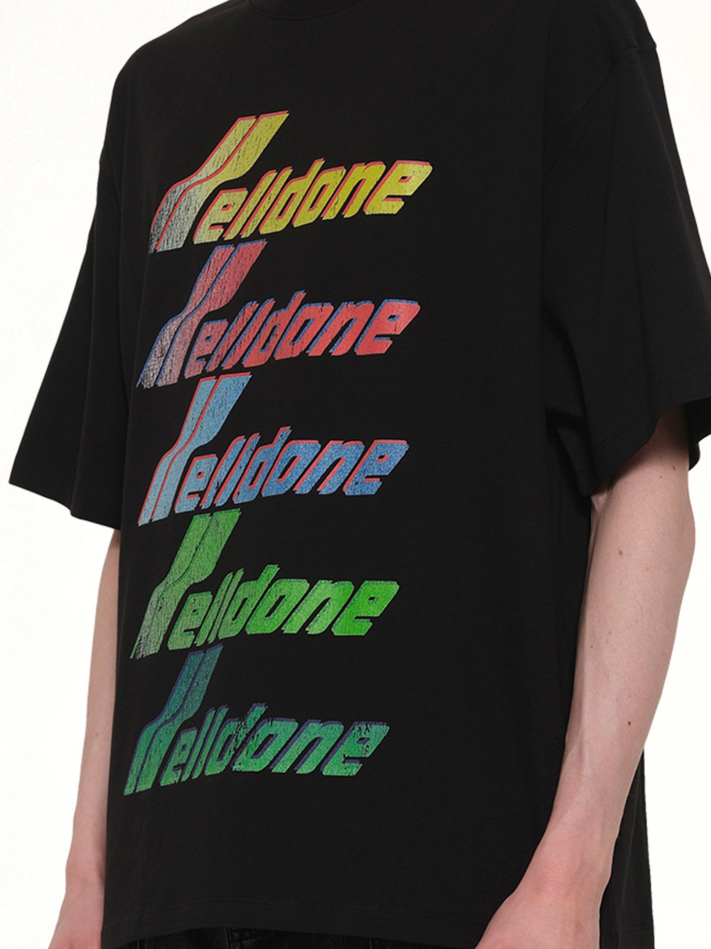 Multi Rainbow Logo T-Shirt in Black