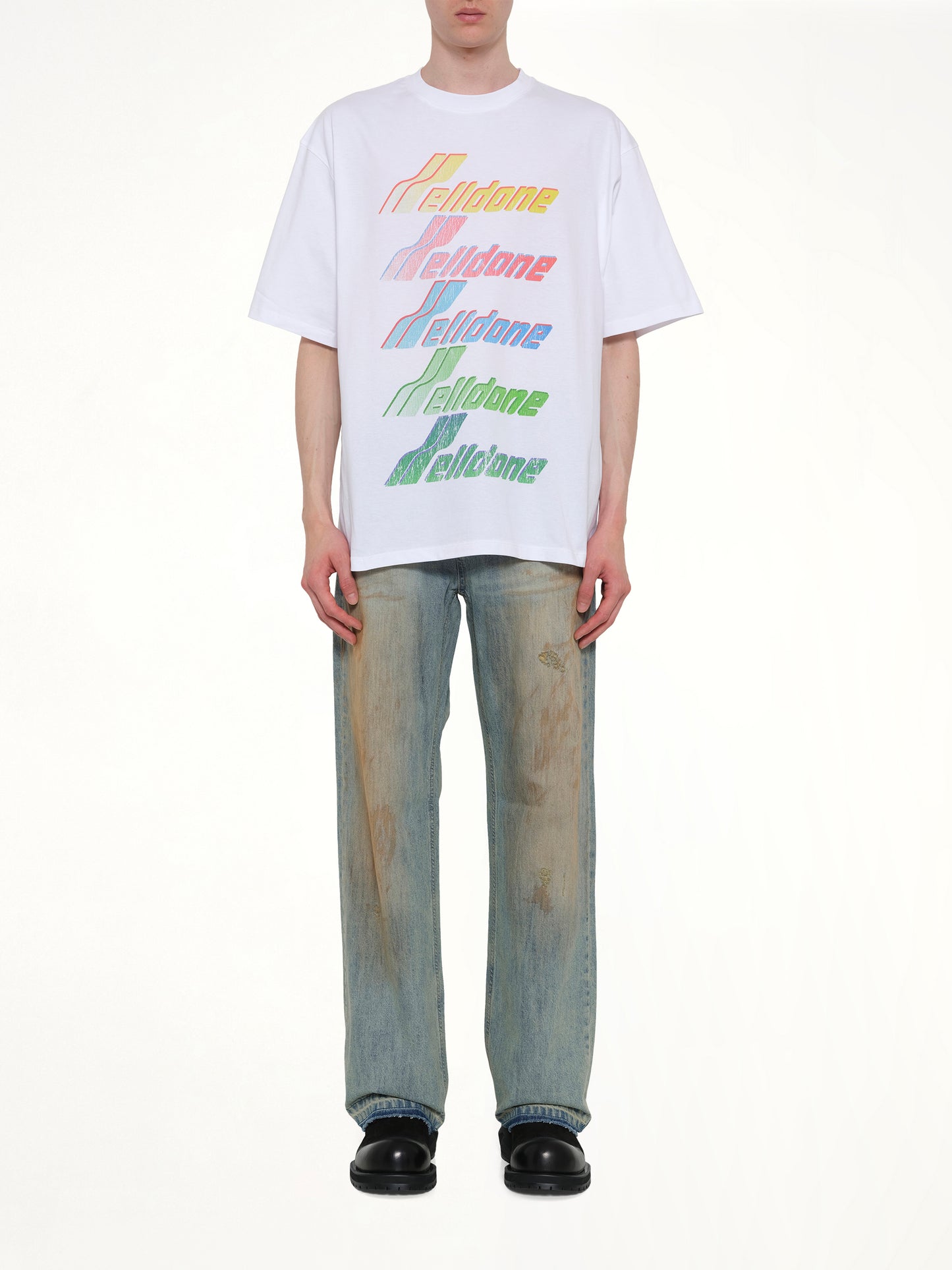 Multi Rainbow Logo T-Shirt in White