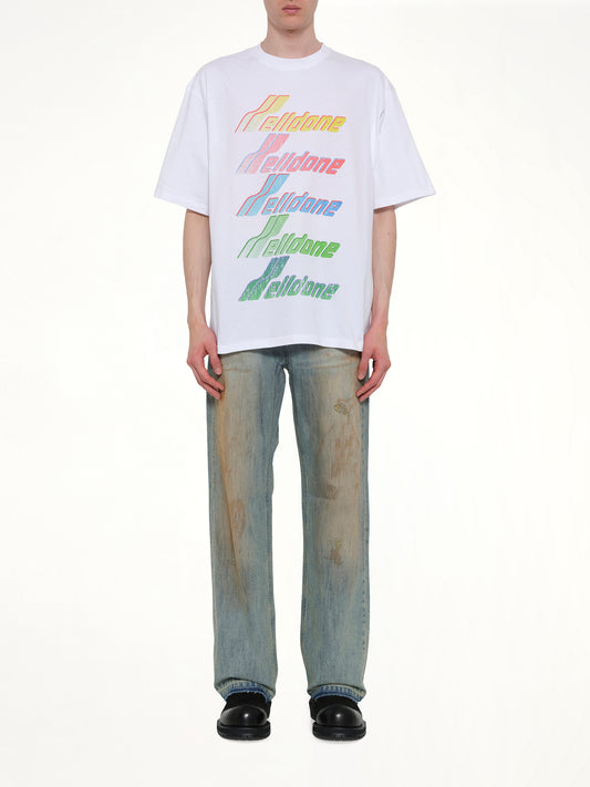 Multi Rainbow Logo T-Shirt in White