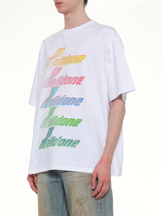 Multi Rainbow Logo T-Shirt in White