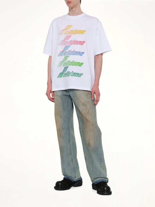 Multi Rainbow Logo T-Shirt in White