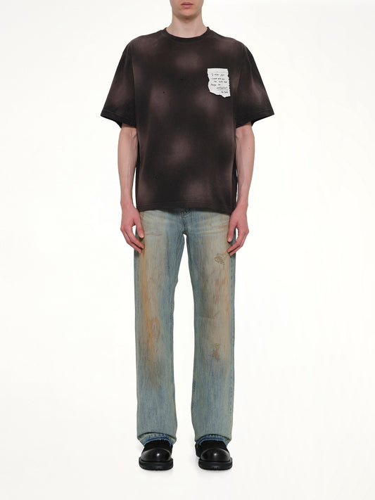 Paper Note Grunge T-Shirt in Black