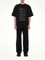 Ribbon Multi-Logo T-Shirt in Black