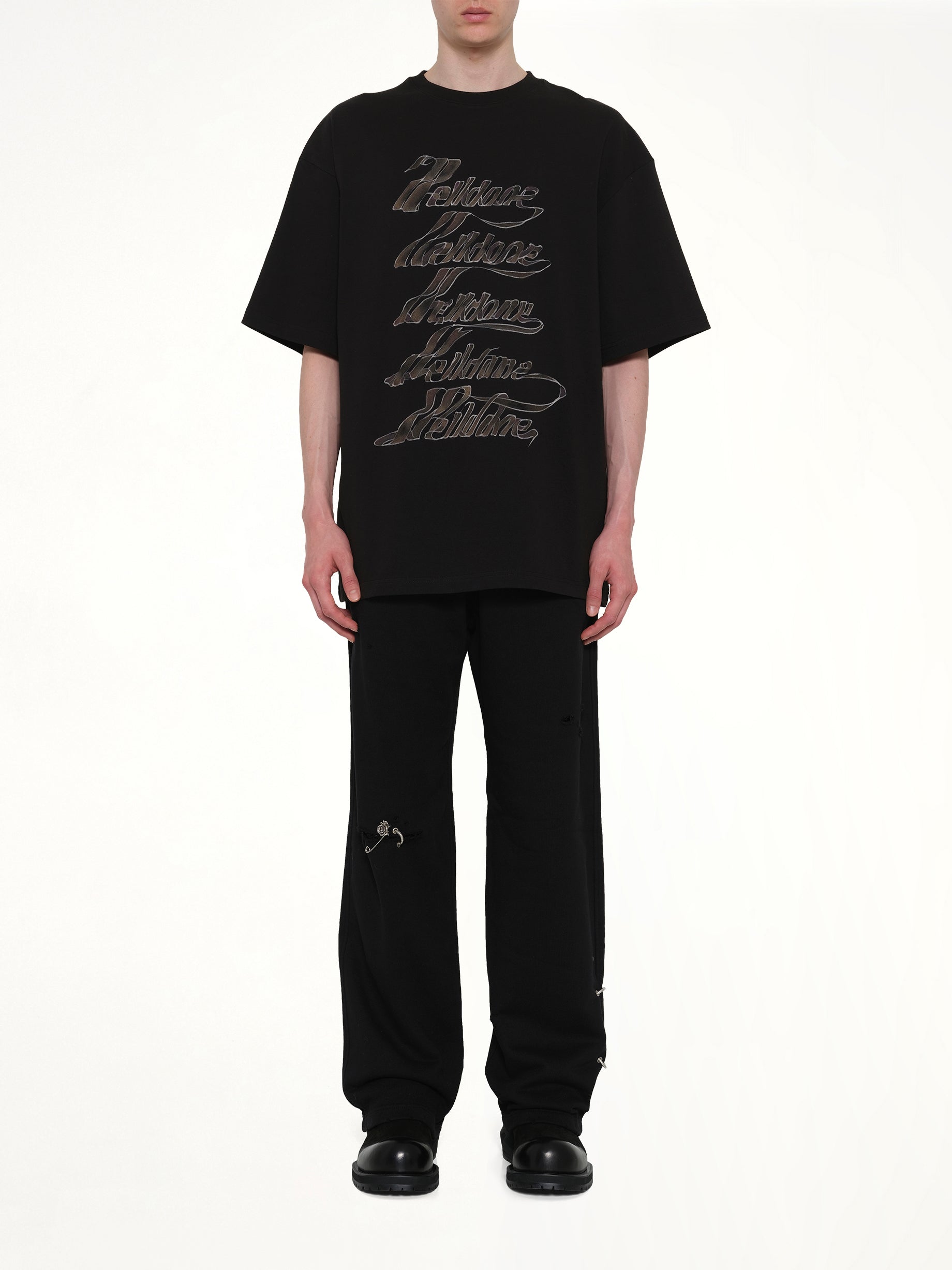 Ribbon Multi-Logo T-Shirt in Black